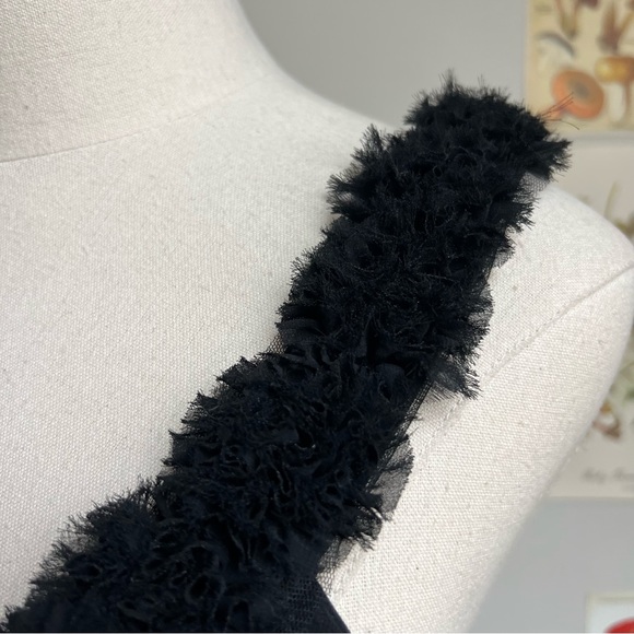 Oleg Cassini Black Ruffle Cocktail Dress Sweetheart Neckline size 8 medium - Picture 5 of 8